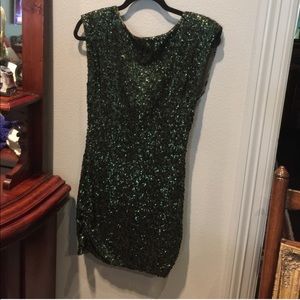 Alice & Olivia emerald green sequined dress